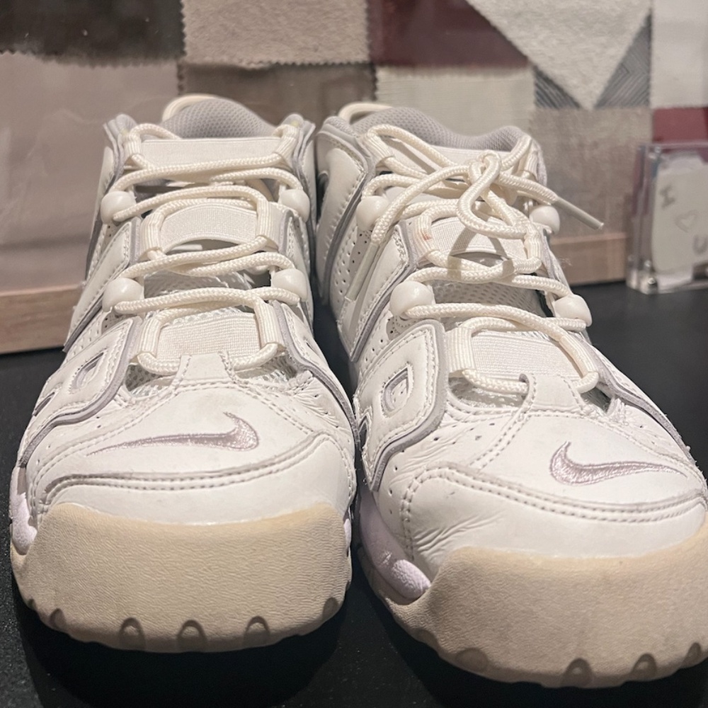 Nike Air More Uptempo White Sneakers Size US 5Y/Women's 6.5/7